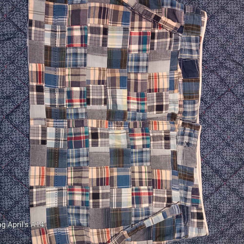 American Eagle Outfitters Plaid Mini Skirt - Blue and White